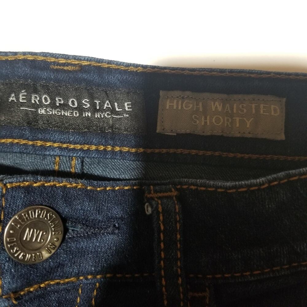Aeropostale Shorts 4 High Waisted Shortie Shorty Denim - Picture 3 of 5